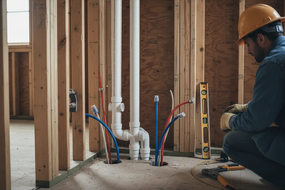 Drain and supply rough-in during Toilet Repair and Installation in Oneco