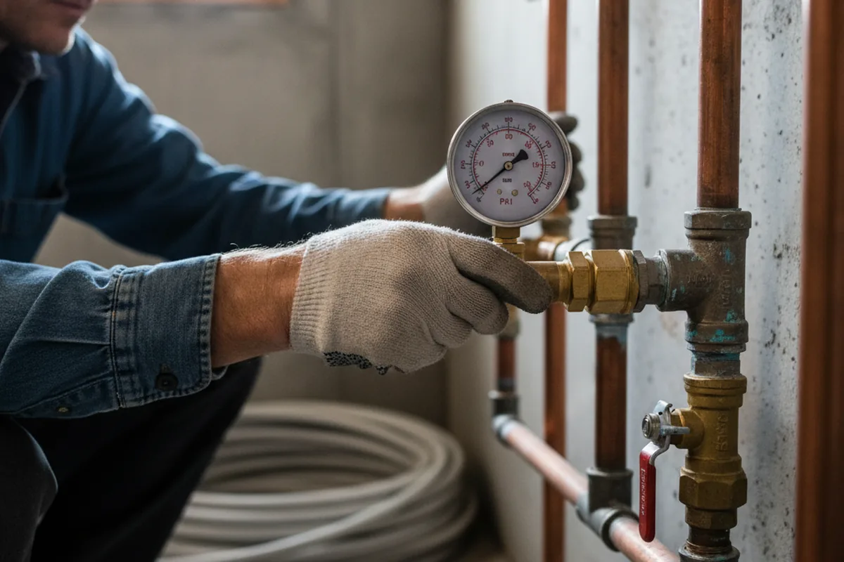 Pressure testing a repaired line during Water Line Repair in Oneco